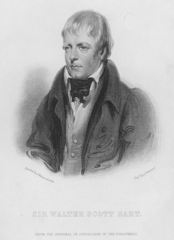 Sir Walter Scott, báró (metszet) alkotó: English School