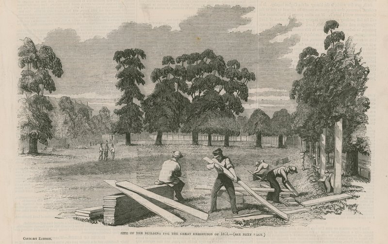 Az 1851. évi Nagy Kiállítás épületének helye alkotó: English School