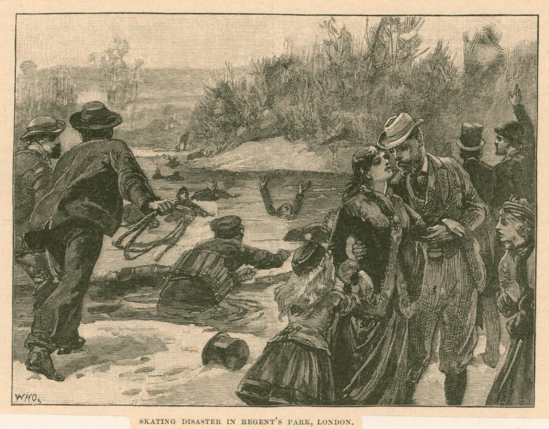 Korcsolya katasztrófa a Regents Parkban, Londonban, 1867-ben alkotó: English School