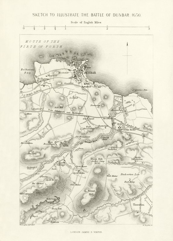 Vázlat az 1650-es dunbari csata illusztrálására alkotó: English School