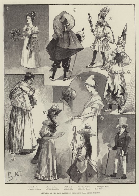 Vázlatok a Polgármesterné Gyerekbálján, Kastélyház (metszet) alkotó: English School