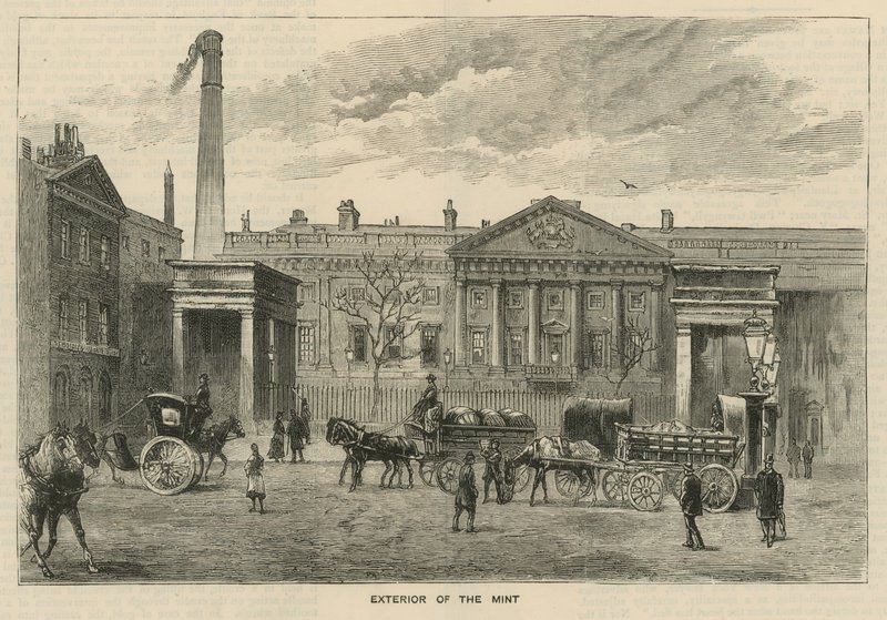 Vázlatok a Királyi Pénzverdében, Tower Hill; a pénzverde külseje alkotó: English School