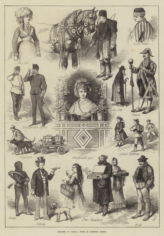 Vázlatok Bécsben, Bécsi néptípusok (metszet) alkotó: English School