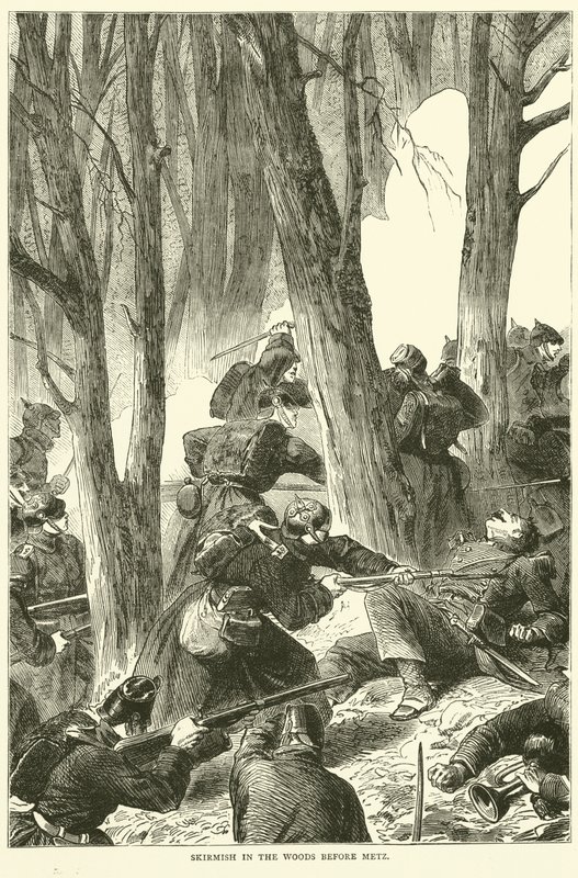 Csetepaté az erdőben Metz előtt, 1870. szeptember alkotó: English School