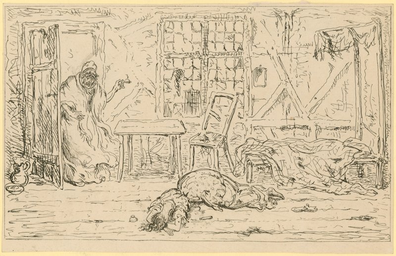 Nyomornegyed lakóház (tinta papíron) alkotó: English School