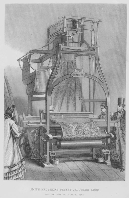 Smith Brothers Jacquard Loom szabadalma, 1862-es díjérem alkotó: English School