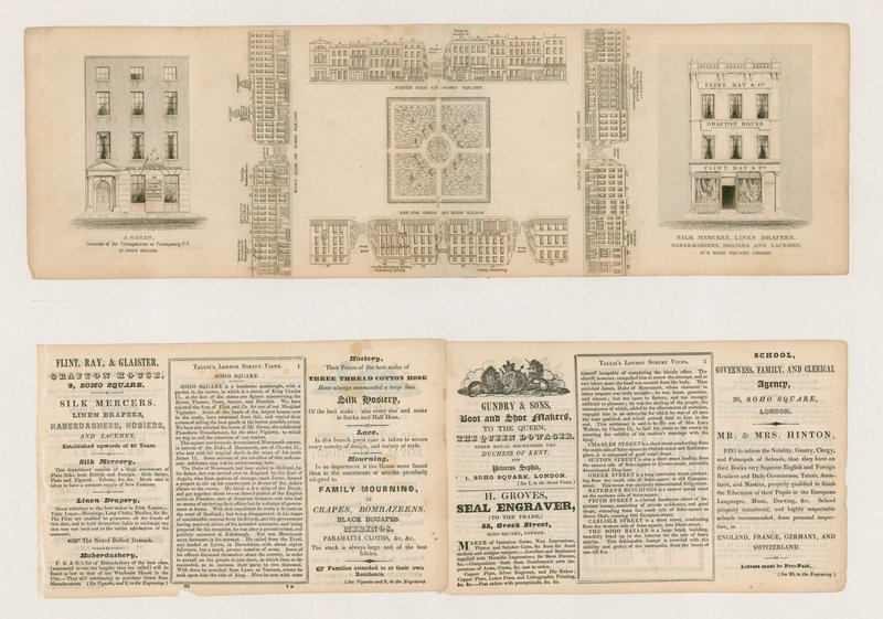 Soho Square, Talliss London Street Views, 1838 alkotó: English School