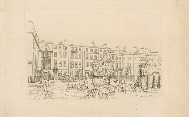 A Soho tér nyugatra néz alkotó: English School