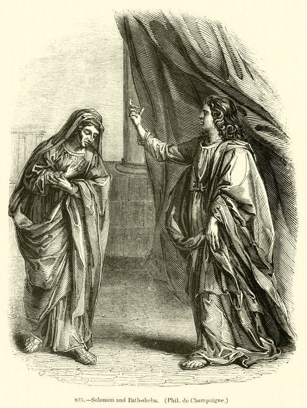 Salamon és Bath-Seba, Philippe de Champaigne (metszet) alkotó: English School