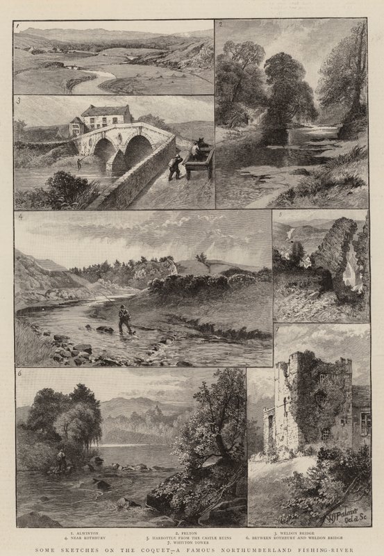 Néhány vázlat a Coquetről, a híres Northumberland Fishing-Riverről (metszet) alkotó: English School