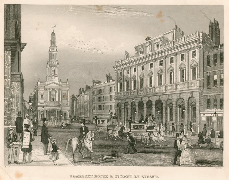 Somerset House és St Mary-le-Strand, The Strand, London alkotó: English School