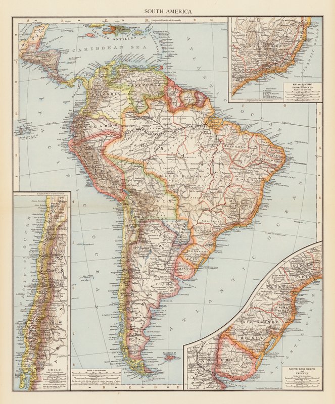 Dél-Amerika (színes litográfia) alkotó: English School