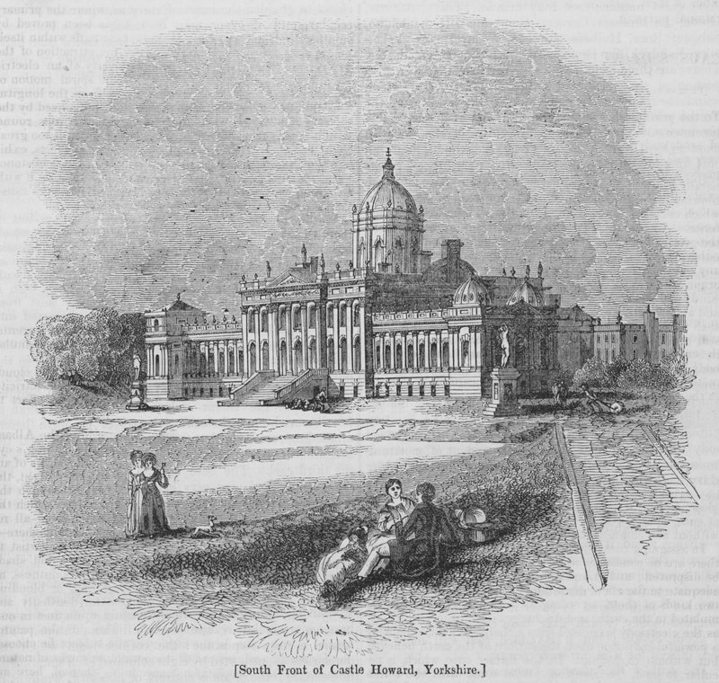 Howard kastély déli frontja, Yorkshire (metszet) alkotó: English School
