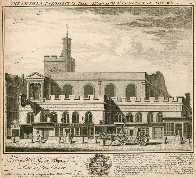 A nyugati Szent Dunstan templom délkeleti kilátása alkotó: English School