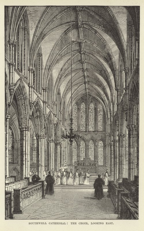 Southwell katedrális, a kórus keletre néz alkotó: English School