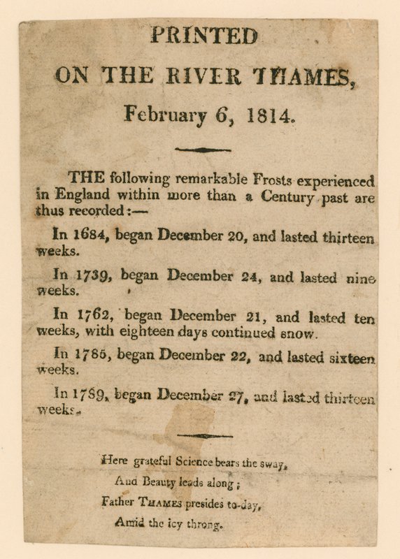 Emléktárgy az 1814-es fagyvásárról alkotó: English School
