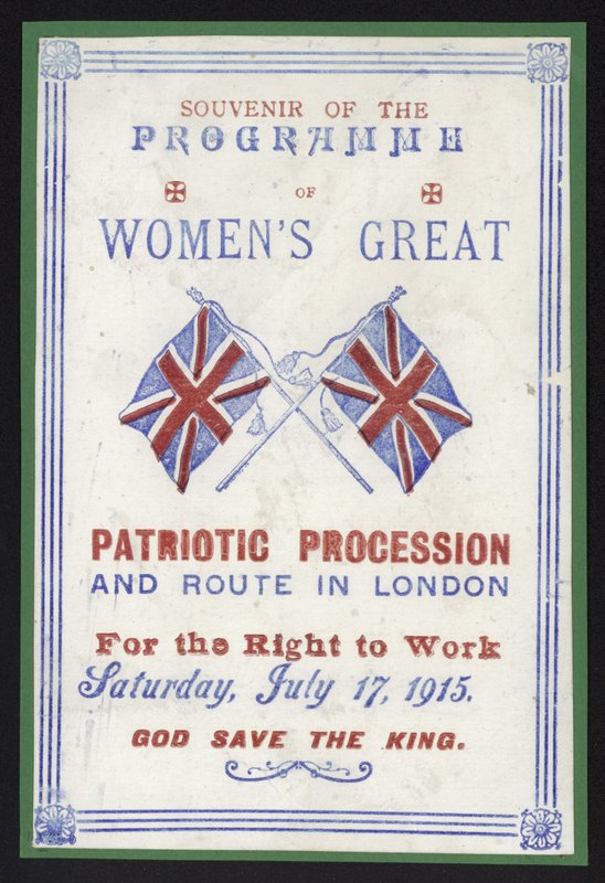 Emlékműsor a nők munkához való jogáért, London, 1915. július 17. alkotó: English School