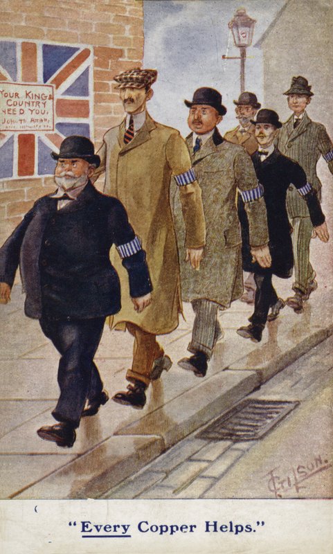 Különleges rendőrtisztek az első világháborús propaganda képeslapon alkotó: English School