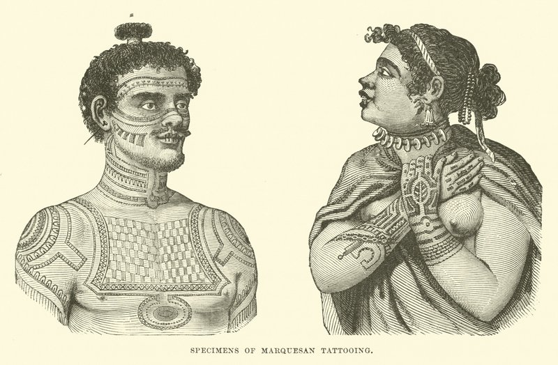 Marquesan tetoválás mintái alkotó: English School