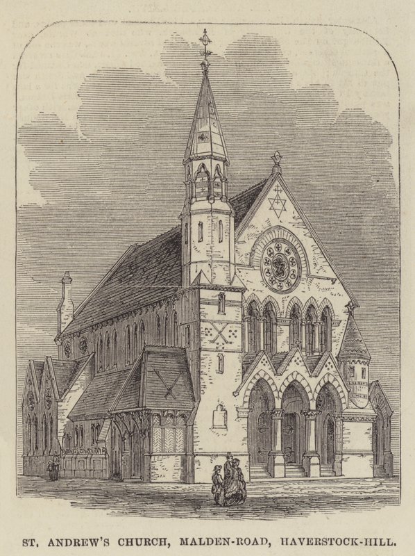 Szent András-templom, Malden-Road, Haverstock-Hill (metszet) alkotó: English School