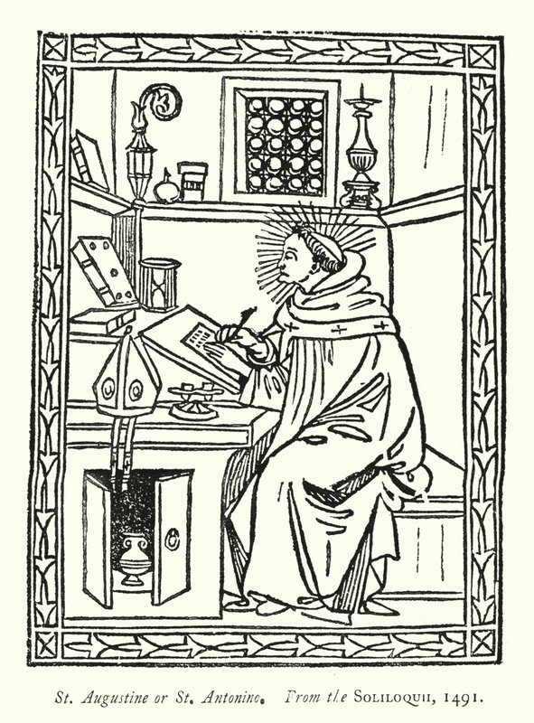 Szent Ágoston vagy Szent Antonino, A Soliloquiiból alkotó: English School