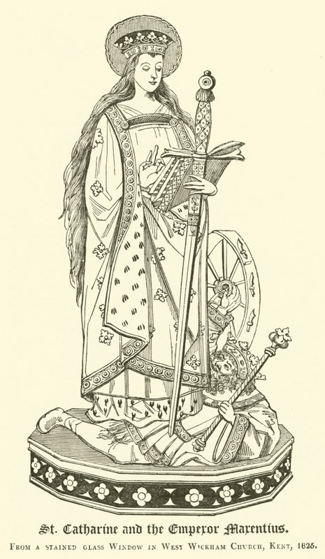 Szent Katalin és Marentius császár (metszet) alkotó: English School