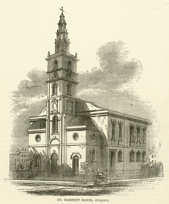 St Clement Danes, Strand (metszet) alkotó: English School