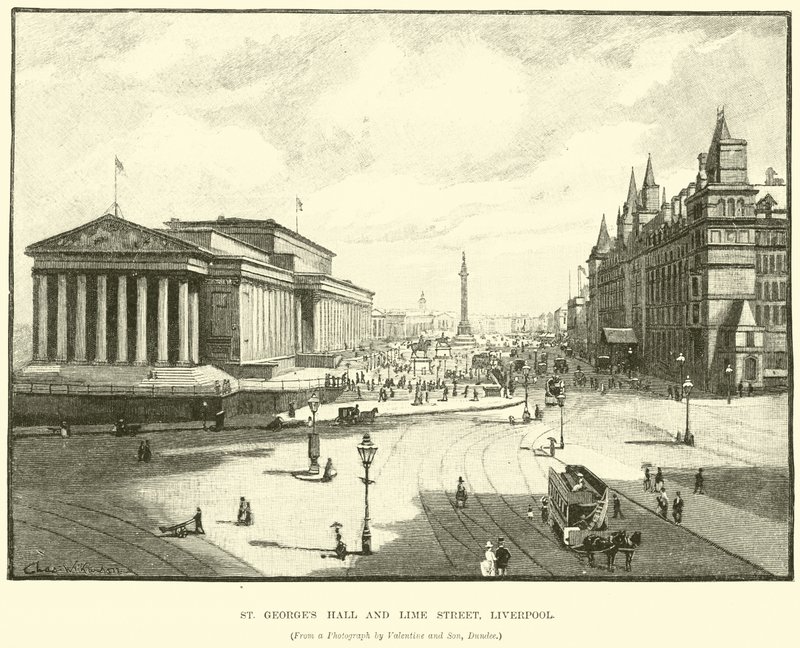 St Georges Hall és Lime Street, Liverpool alkotó: English School
