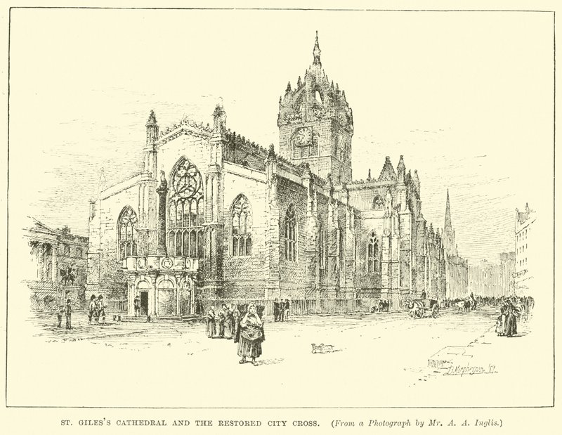 A Szent Giles-székesegyház és a felújított városkereszt alkotó: English School