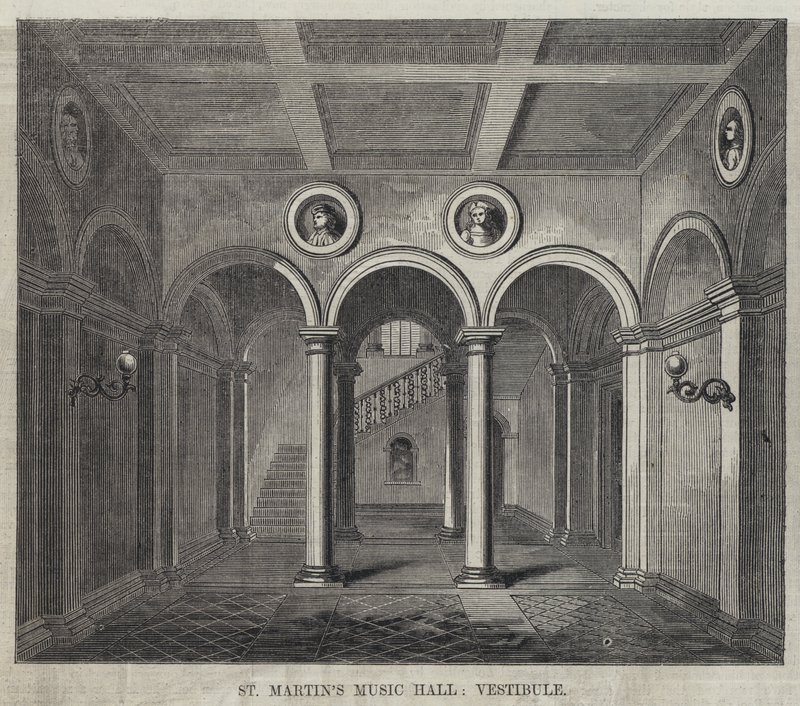 Szent Márton Zeneterem, előszoba (metszet) alkotó: English School
