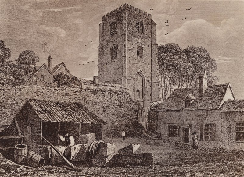 Szent Marys templom a régi falon 1824 (litográfia) alkotó: English School