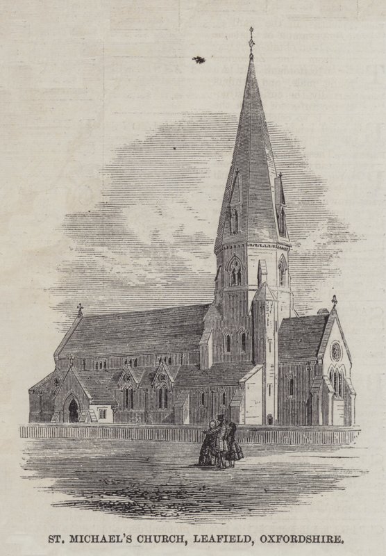 Szent Mihály-templom, Leafield, Oxfordshire (metszet) alkotó: English School