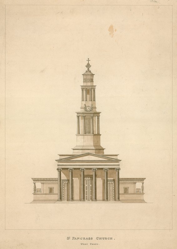 St Pancras templom, London; nyugati front alkotó: English School