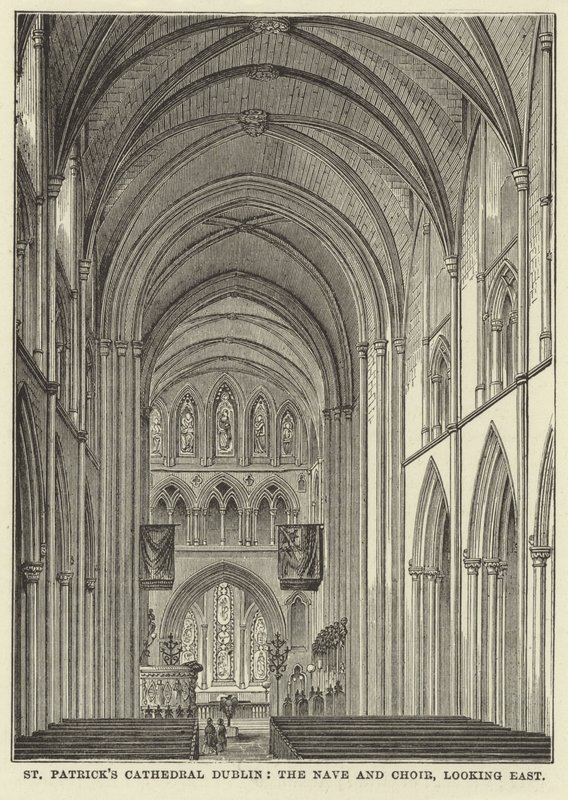 St Patricks Cathedral Dublin, a hajó és a kórus, keletre néz alkotó: English School