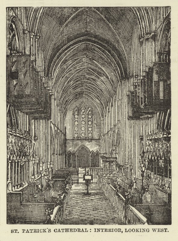 A Szent Patrik-székesegyház belső részén nyugat felé néz alkotó: English School