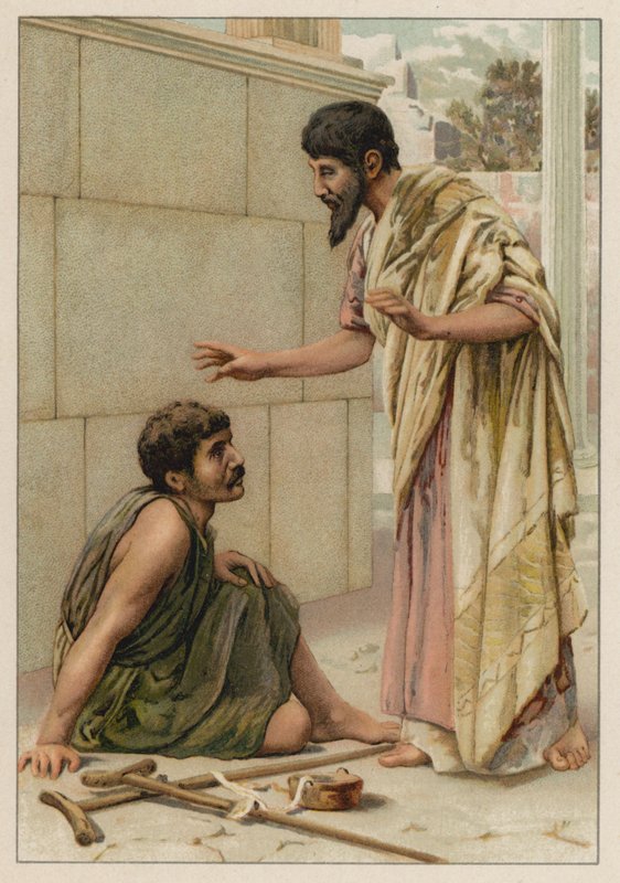 Szent Pál és a nyomorék (chromolitho) alkotó: English School