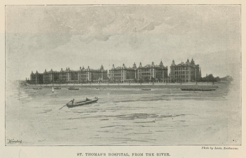 St Thomass Kórház, a folyó felől alkotó: English School