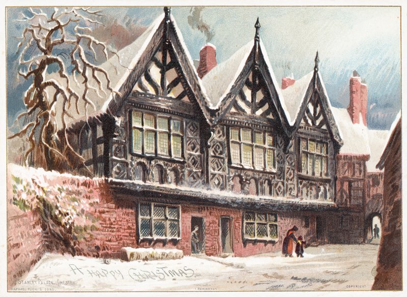 Stanley-palota, Chester, karácsonyi üdvözlőlap alkotó: English School