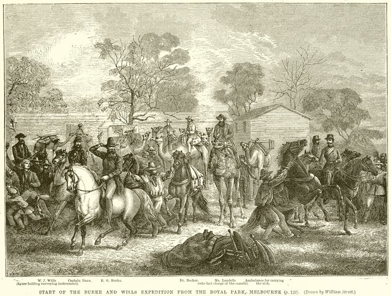 A Burke és Wills Expedíció kezdete a Melbourne-i Royal Parkból alkotó: English School