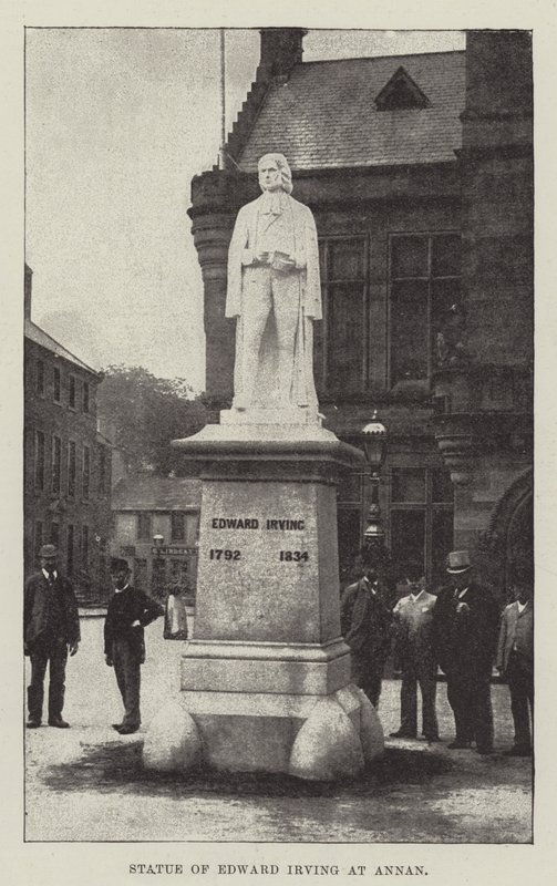 Edward Irving szobra Annanban (metszet) alkotó: English School
