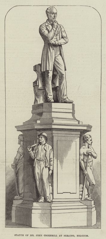 John Cockerill úr szobra Seraingban, Belgiumban (metszet) alkotó: English School