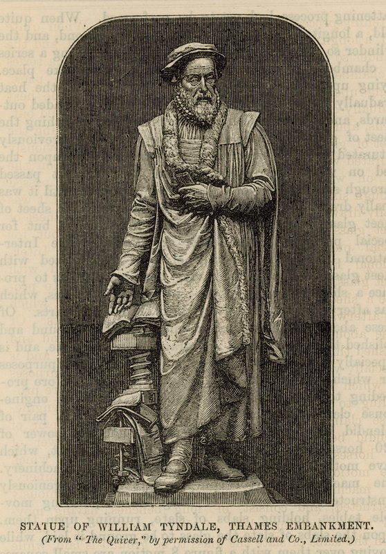 William Tyndale szobra a Temze rakparton alkotó: English School