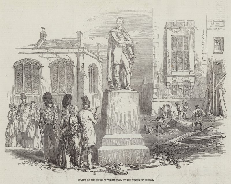 Wellington hercegének szobra a Tower of Londonban (metszet) alkotó: English School