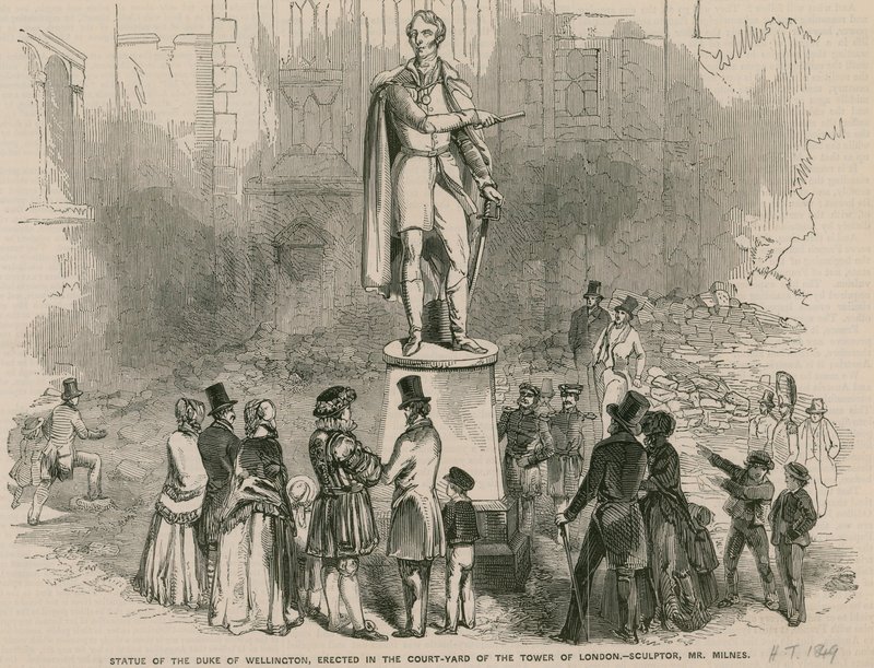 Wellington hercegének szobra, amelyet a londoni Tower udvarán állítottak fel alkotó: English School