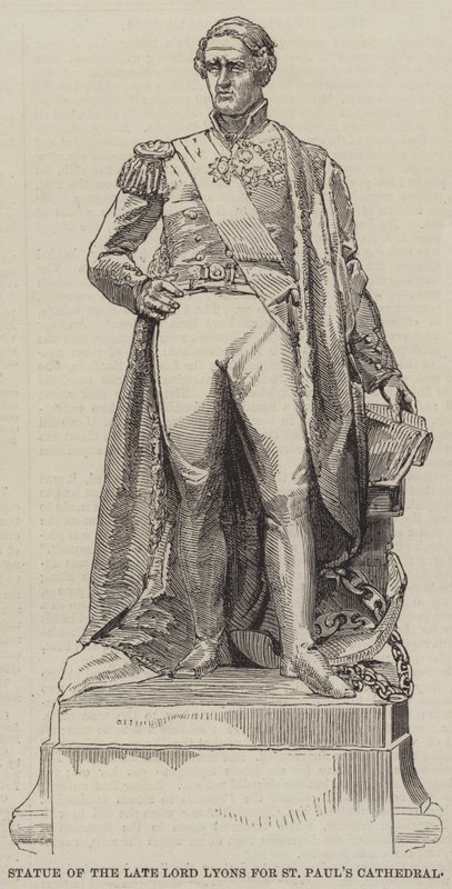A néhai Lord Lyons szobra a Szent Pál-székesegyházhoz (metszet) alkotó: English School