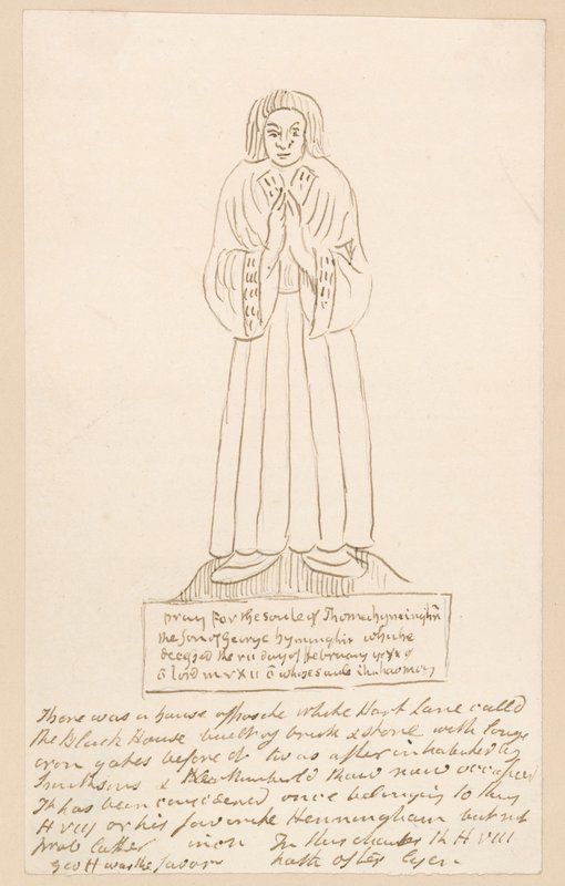 Szobor, Thomas Lymington sírja (tinta papíron) alkotó: English School