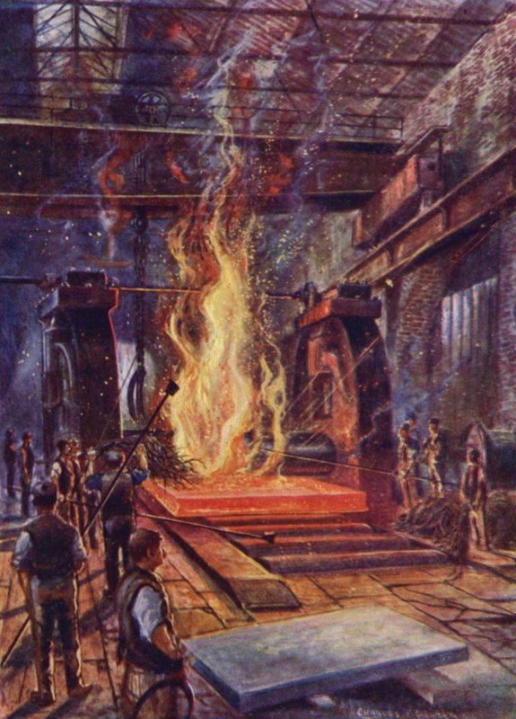 Acélhengerlés (színes litho) alkotó: English School