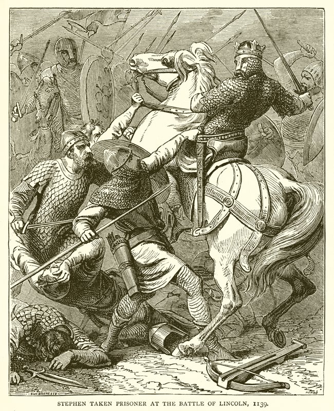 István fogságba esett a lincolni csatában, 1139-ben alkotó: English School