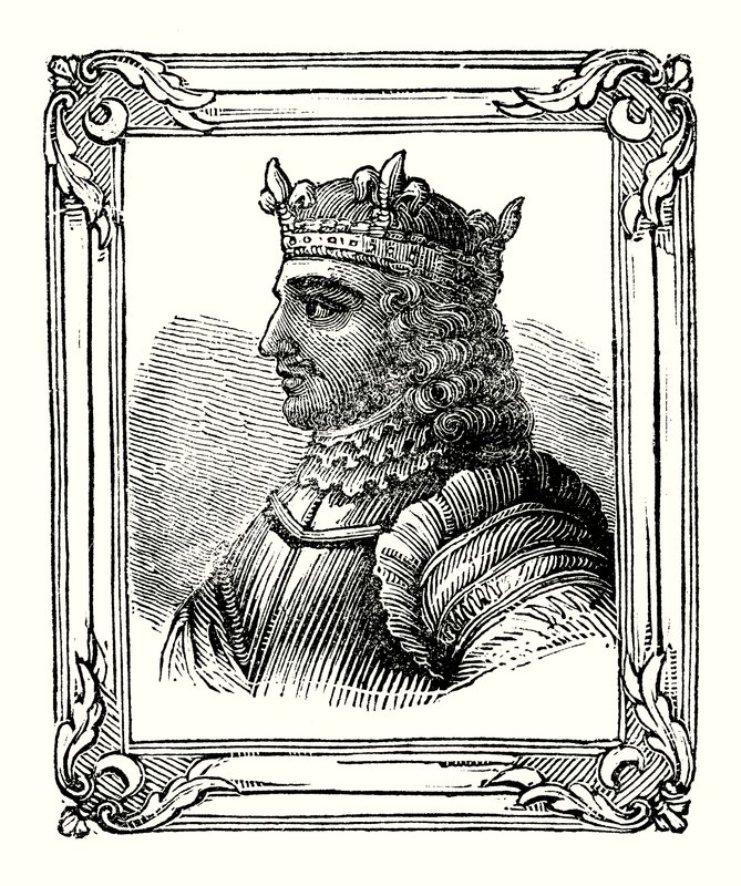 István 1104-ben született, 1135-ben koronázták meg és 1154-ben halt meg (metszet) alkotó: English School