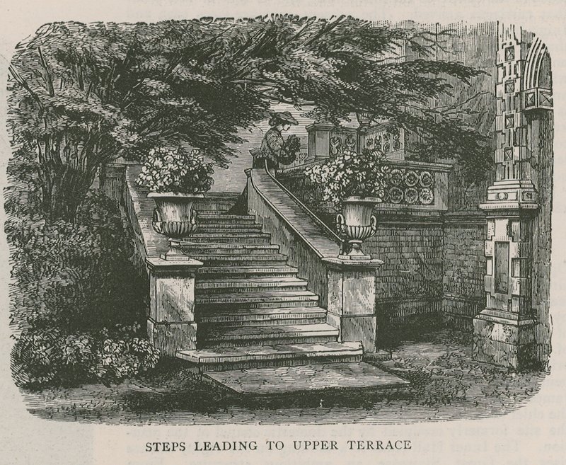 Lépések a felső teraszhoz, a Holland House-hoz alkotó: English School